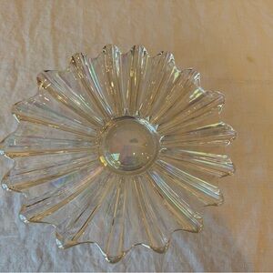 Federal Glass Iridescent Decorative Plate Vintage Carnival Glass EUC